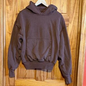 YEEZY YZY GAP Heavy Brown Cropped Hoodie